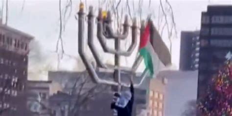 Palestinian flag lodged in public Hanukkah menorah in Connecticut sparks outcry